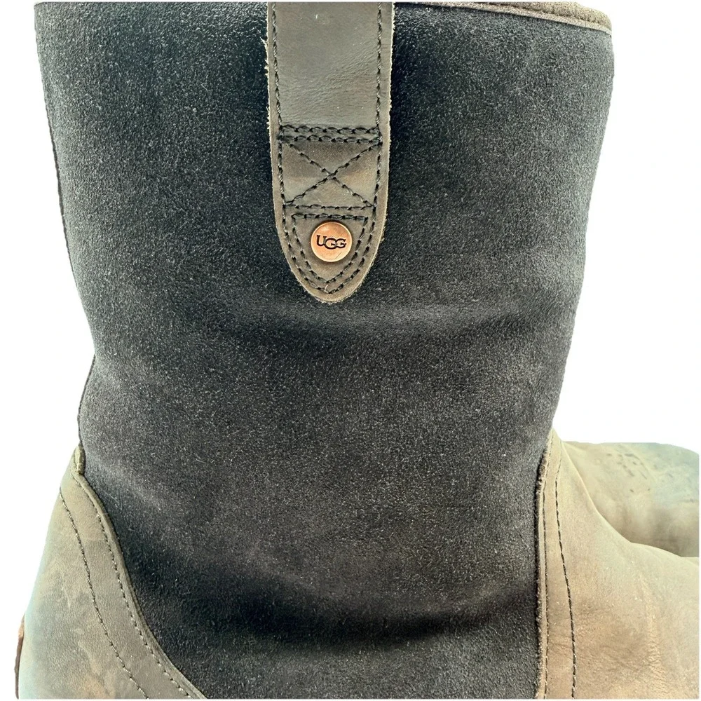 UGG Boots Men's Sz 9.5 Brown Waterproof Leather Sheepskin Lined Treadlite Snow